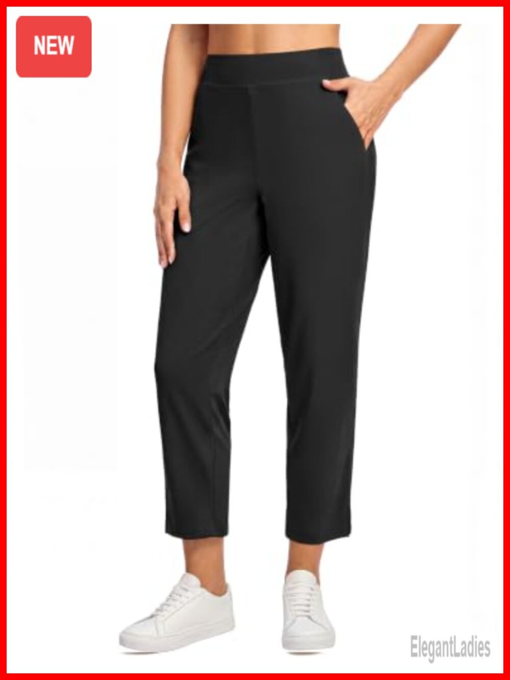 Women's 7/8 Ankle Golf Pants Travel Slacks with Pockets